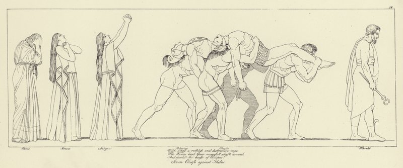 Zeven leiders tegen Thebe door John Flaxman