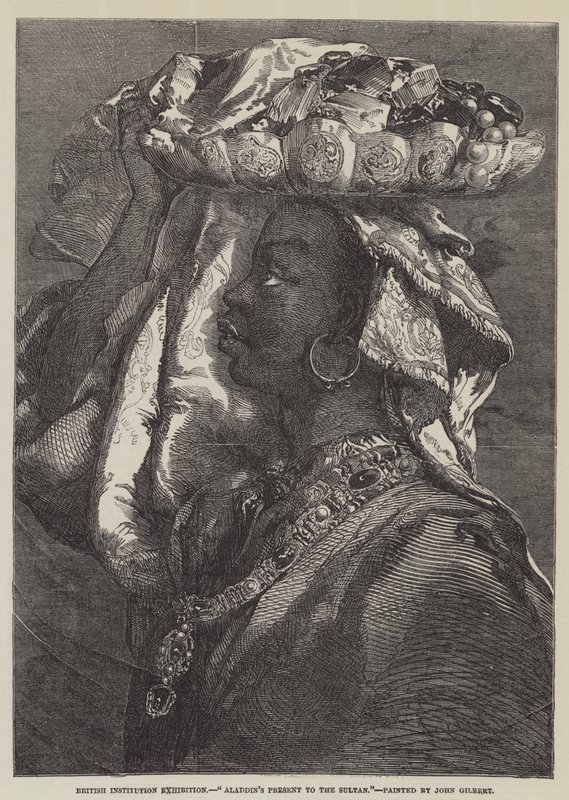 Aladdins geschenk aan de sultan door John Gilbert