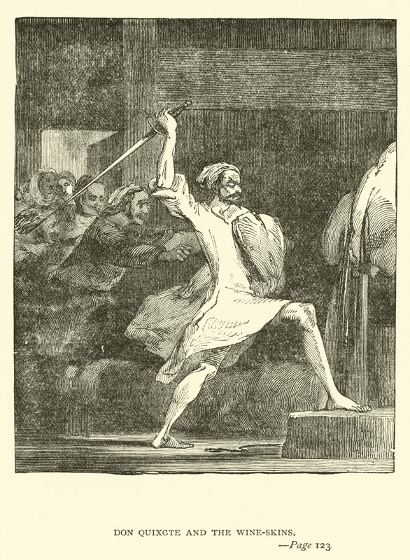 Don Quichot en de wijnzakken door John Gilbert
