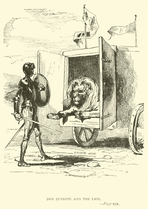 Don Quichot en de leeuw door John Gilbert