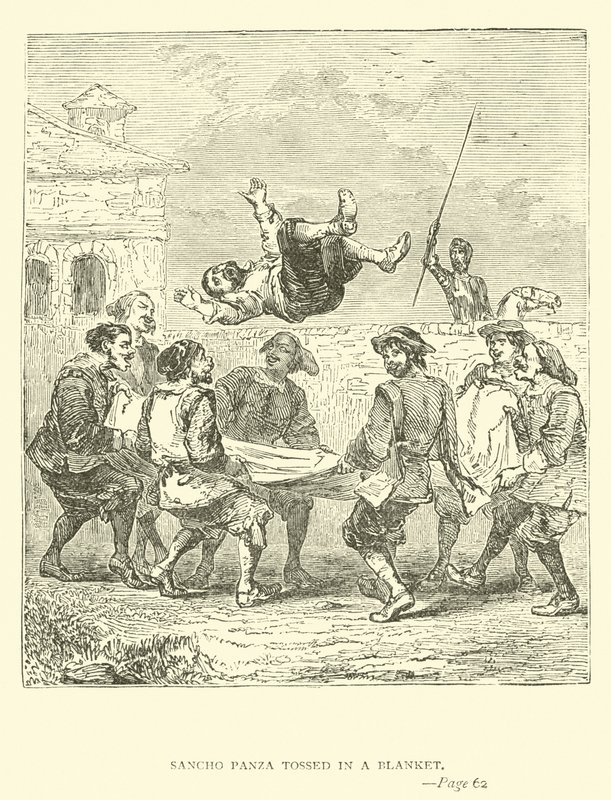 Sancho Panza in een deken gegooid door John Gilbert