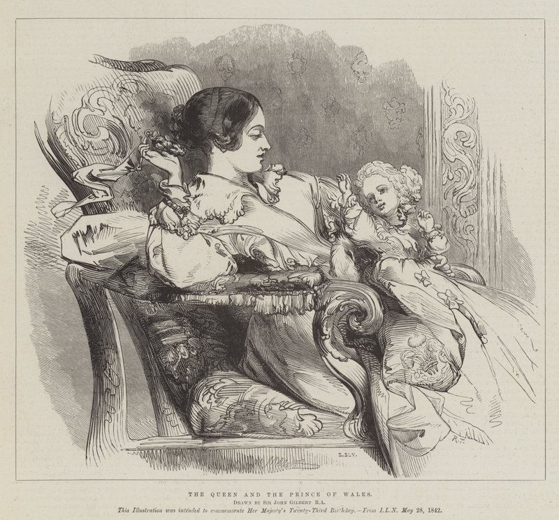 De koningin en de prins van Wales door John Gilbert