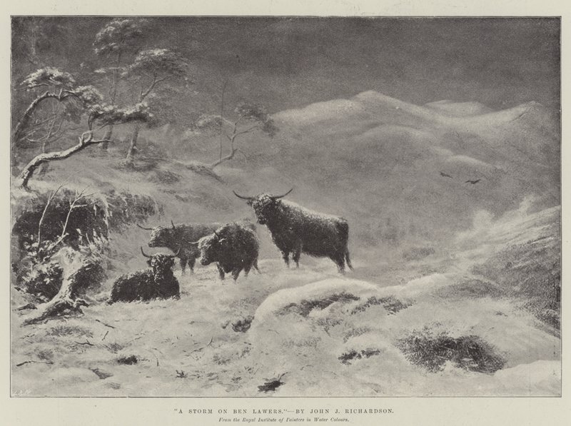 Een storm op Ben Lawers door John Isaac Richardson