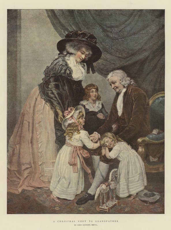 Een Kerstbezoek aan Grootvader door John Raphael Smith