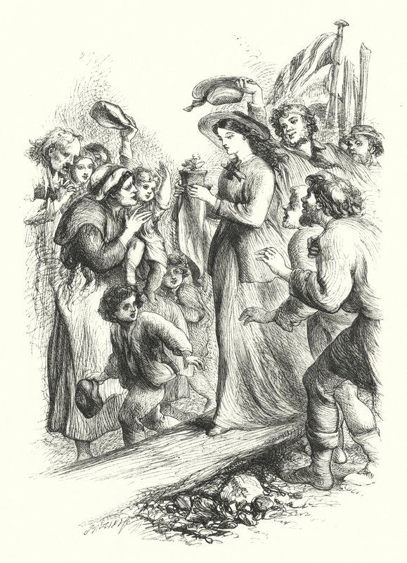 De landing van de Primrose (gravure) door John (after) Gilbert