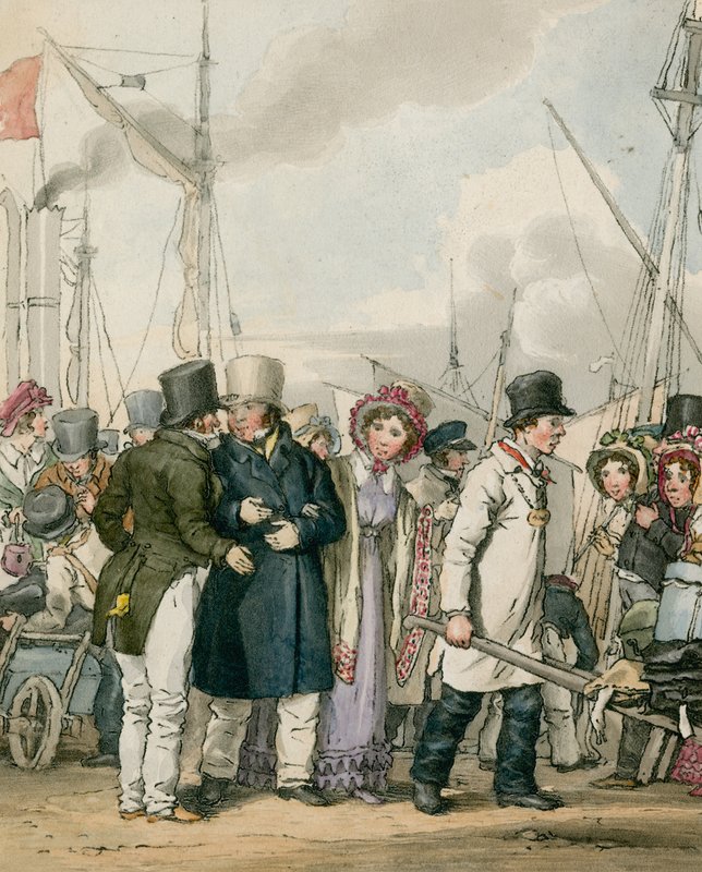 Aankomst in Margate door John Augustus Atkinson