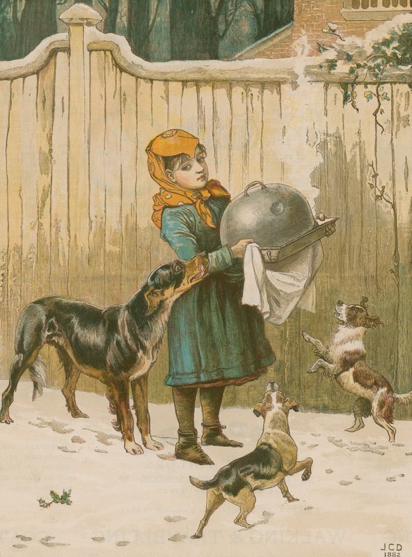 Het Kerstdiner in Gevaar door John Charles Dollman