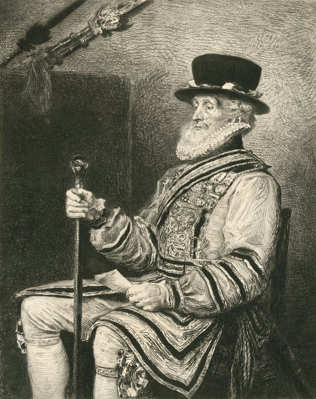 Een Yeoman van de Garde door John Everett Millais