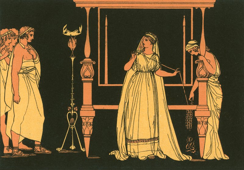 Penelope verrast door de vrijers door John Flaxman
