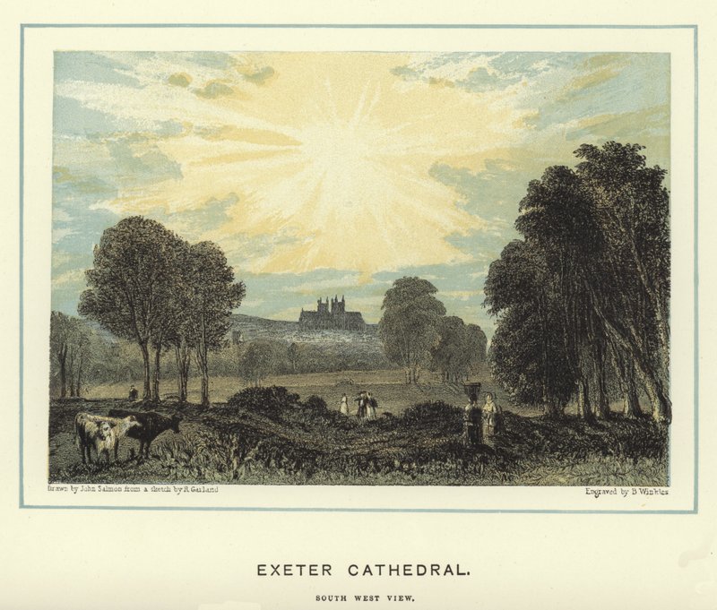 Exeter Kathedraal, zuidwest uitzicht door John Francis Salmon