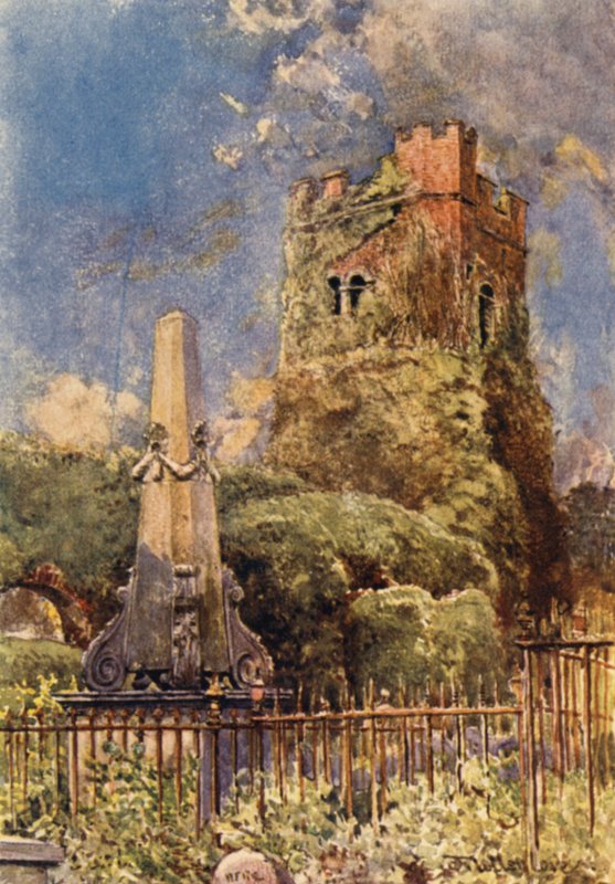 Verwoeste kerk in Stanmore door John Fulleylove