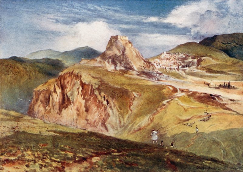 Het kasteel van Karytaena in Arcadië door John Fulleylove