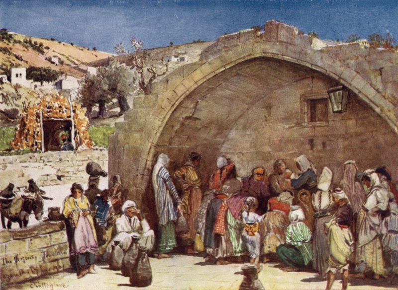 De fontein van de Maagd in Nazareth door John Fulleylove