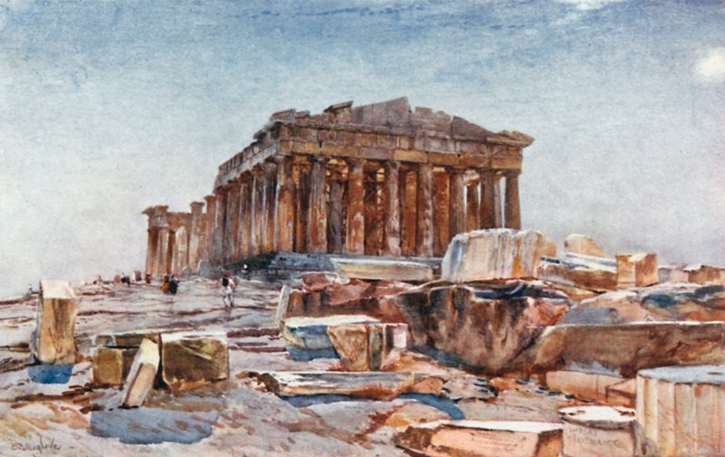 Het Parthenon vanaf de Propylaea door John Fulleylove