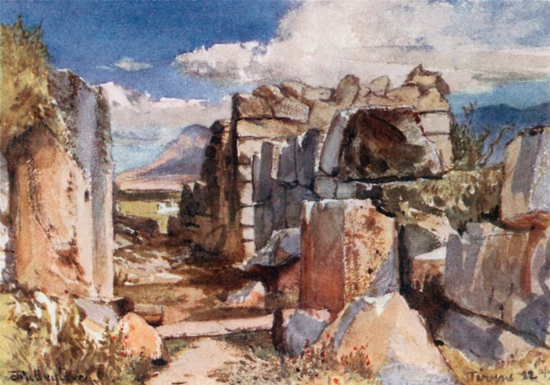 Tiryns. De poort van het bovenkasteel door John Fulleylove