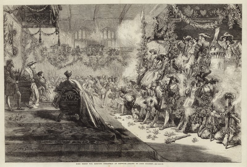 Koning Hendrik VIII viert Kerstmis in Greenwich door John Gilbert