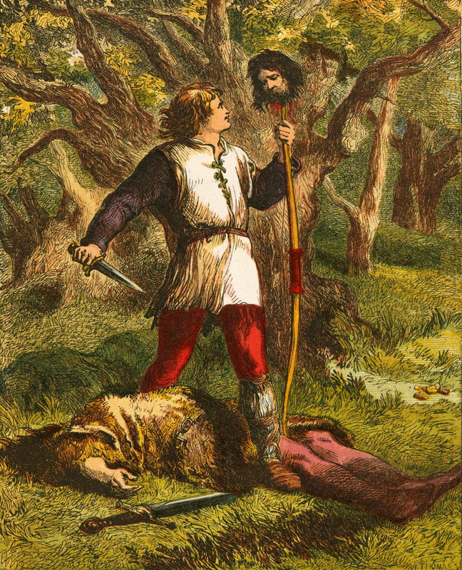 Robin Hood en Guy van Gisborne door John Gilbert