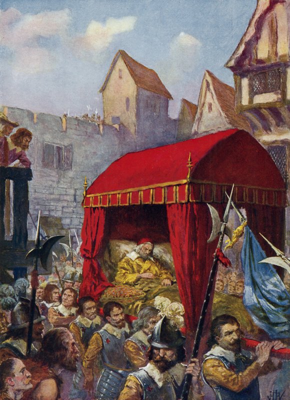 De aankomst van kardinaal Richelieu in Lyon door John Harris Valda