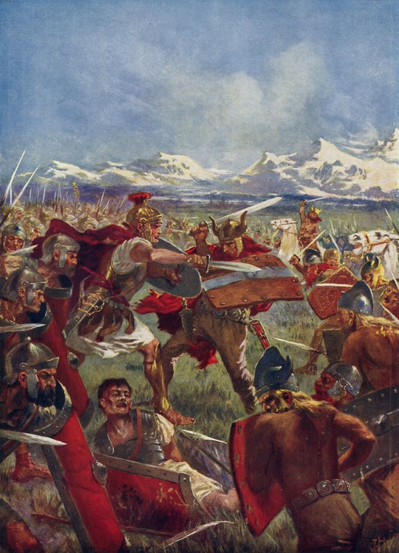 Het duel van Marcellus met Virdumarus door John Harris Valda
