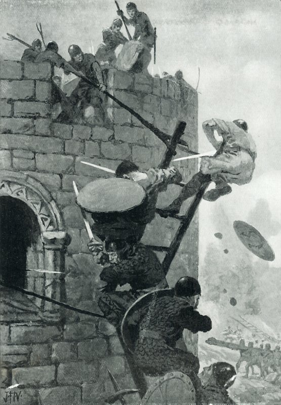 Het beleg van Carmarthen Kasteel door John Harris Valda