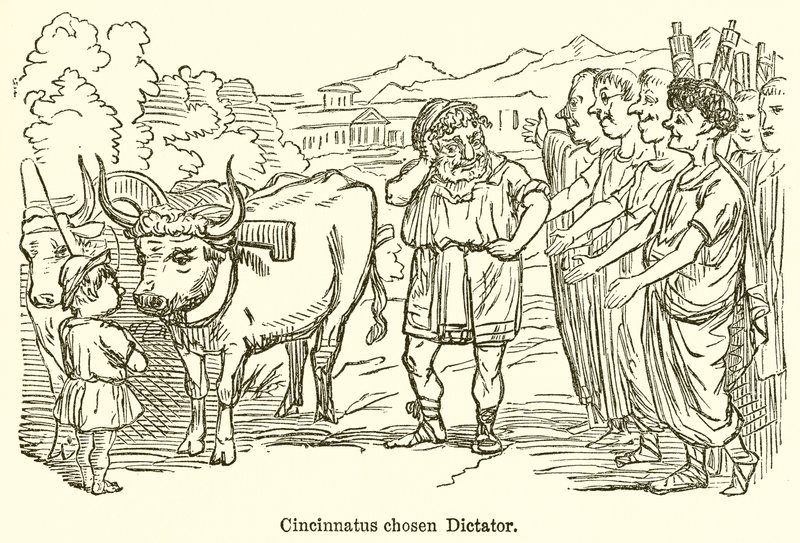 Cincinnatus gekozen tot Dictator door John Leech