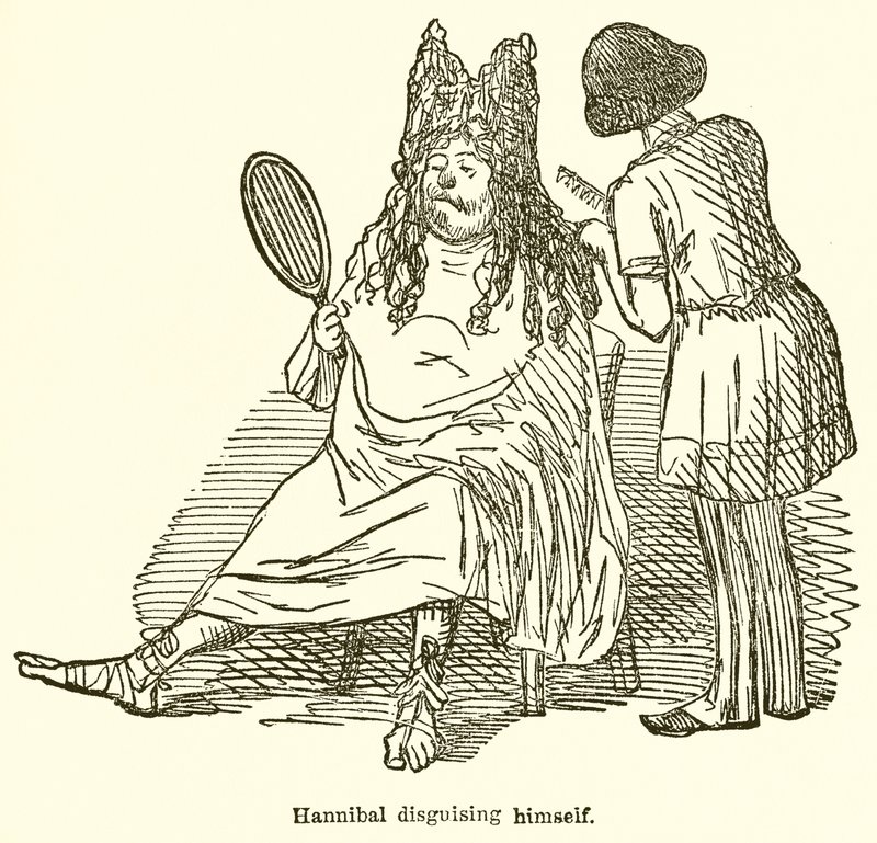 Hannibal vermomt zich door John Leech