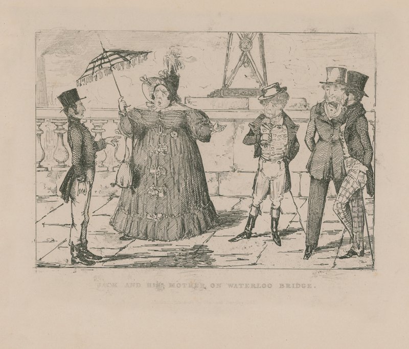 Jack en zijn moeder op Waterloo Bridge door John Leech