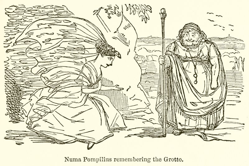 Numa Pompilius herinnert zich de grot door John Leech
