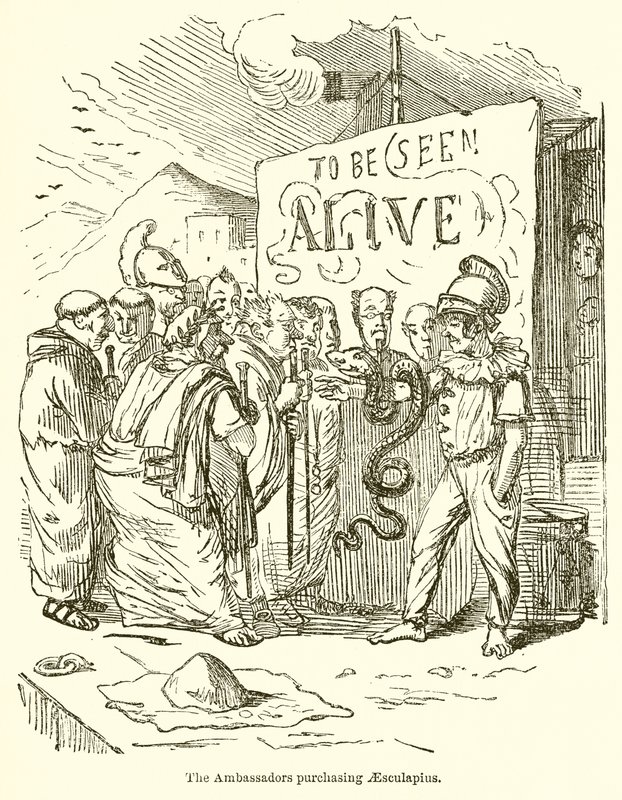De Ambassadeurs die Aesculapius kopen door John Leech