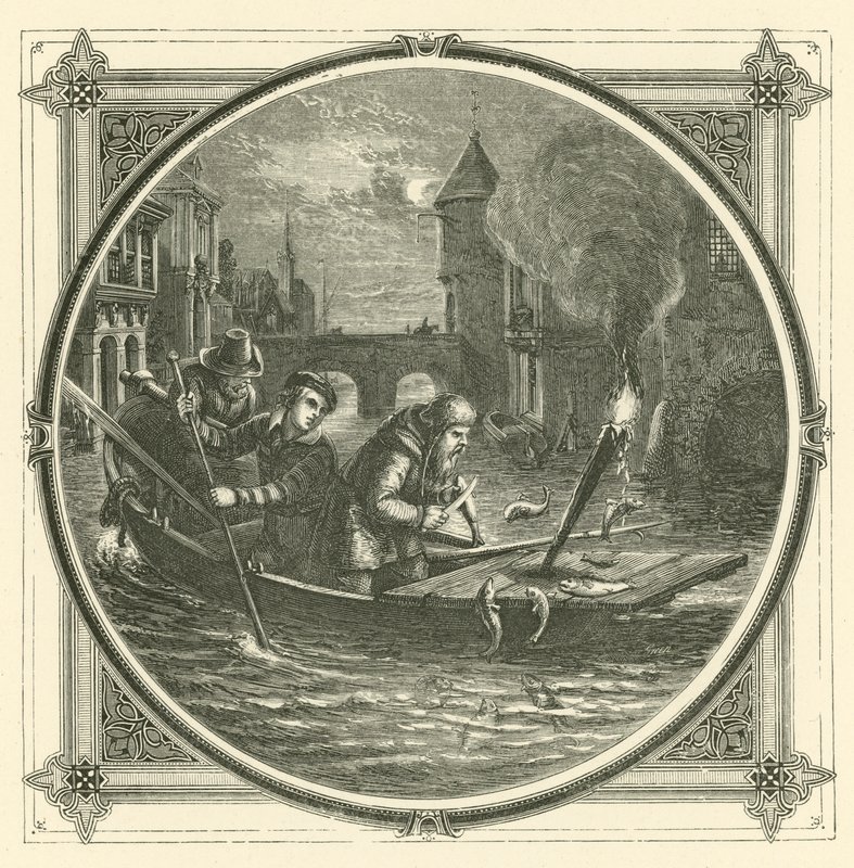 Blijf tevreden waar je bent (gravure) door John Leighton