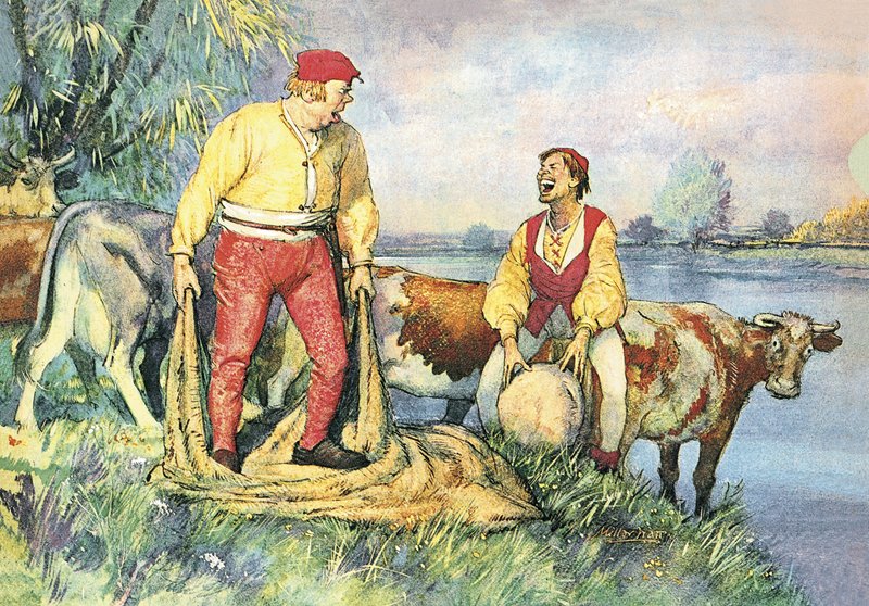 Grote en kleine kerstman door John Millar Watt