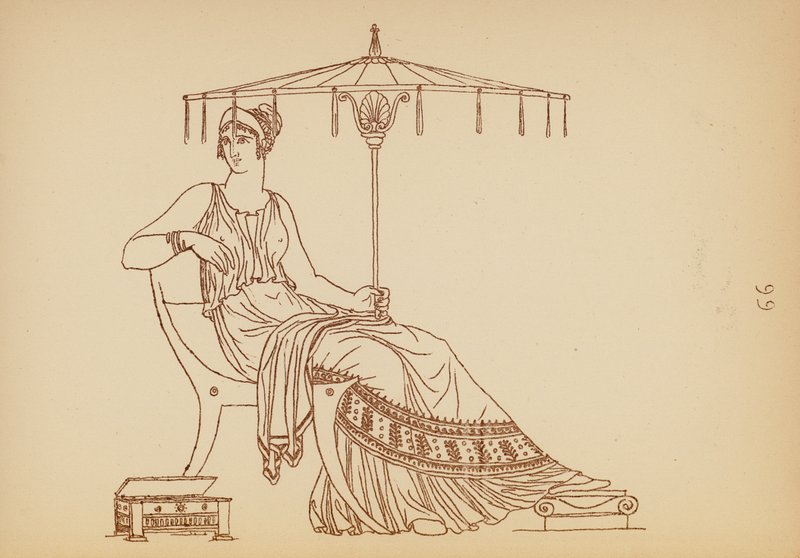 Oud-Griekse vrouwelijke kleding (litho) door John Moyr Smith