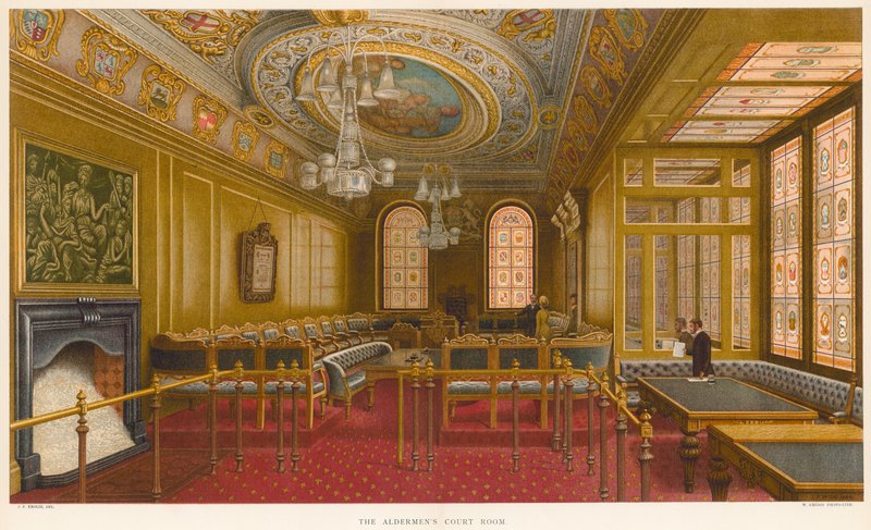 De Raadzaal van de Schepenen, Guildhall, Londen door John Phillipp Emslie