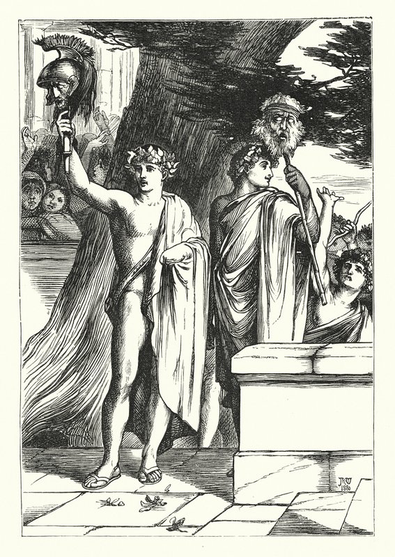 De tweeling (gravure) door John Reinhard Weguelin