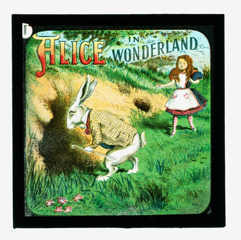 Alice in Wonderland, gekleurde lantaarnplaten door John Tenniel