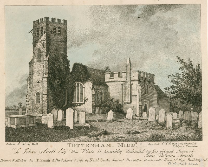 Tottenham Kerk, Londen door John Thomas Smith