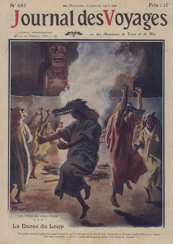 De Wolfdans, festival in het oude Peru door Joseph Charles after Beuzon