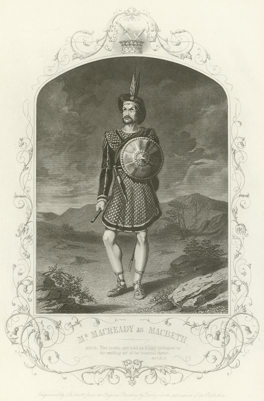 Mr Macready als Macbeth, Act I, scène iii door Joseph Kenny Meadows