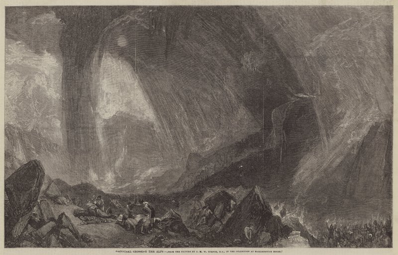 Hannibal steekt de Alpen over door Joseph Mallord William Turner