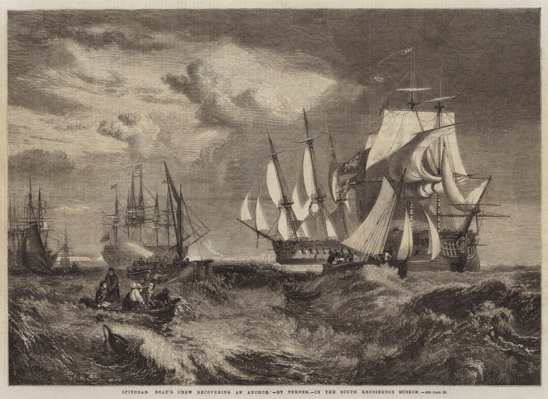 Spithead Bootbemanning herstelt een anker door Joseph Mallord William Turner