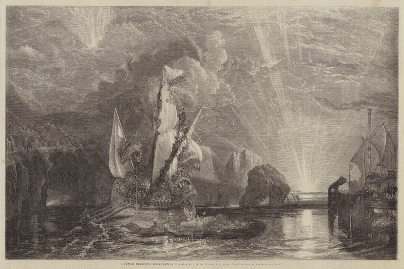 Odysseus bespot Polyphemus door Joseph Mallord William Turner