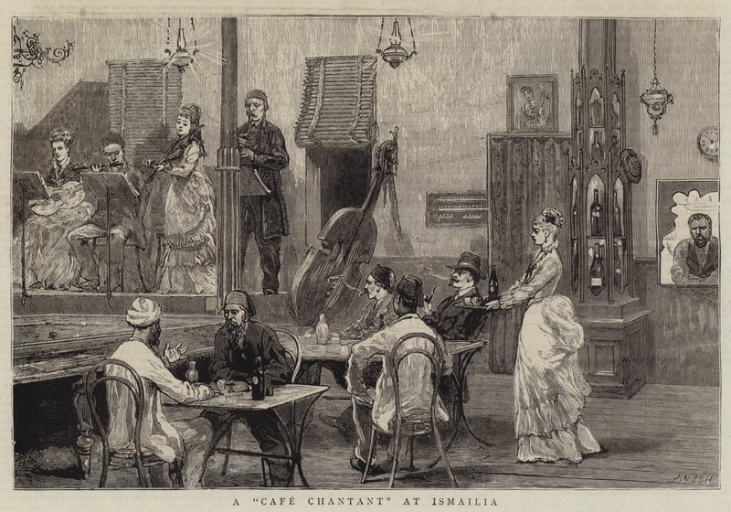 Een Café Chantant in Ismailia door Joseph Nash