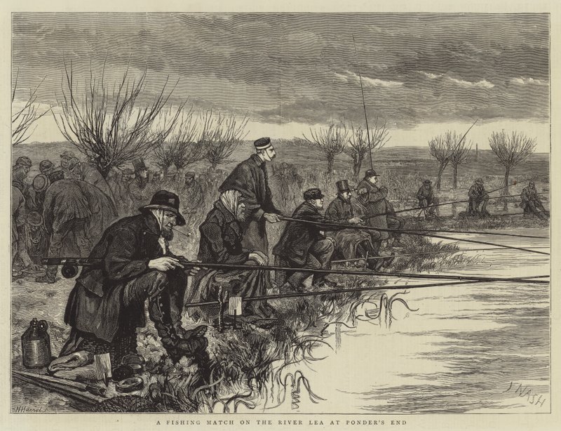 Een Viswedstrijd op de Rivier Lea bij Ponder