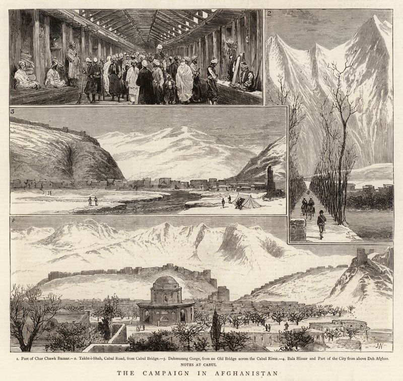 De campagne in Afghanistan door Joseph Nash