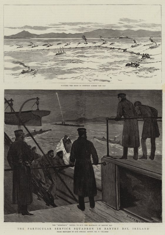 Het Bijzondere Diensteskader in Bantry Bay, Ierland door Joseph Nash