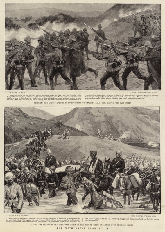 De terugtrekking uit Tirah door Joseph Nash