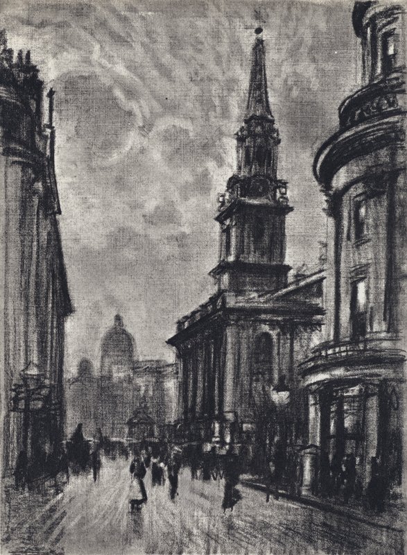 Duncannon Street, vanaf Charing Cross door Joseph (after) Pennell