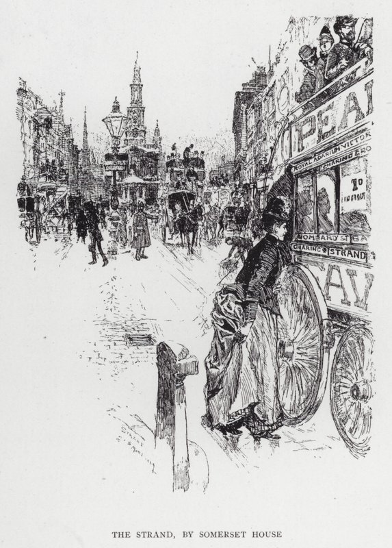The Strand, bij Somerset House door Joseph (after) Pennell