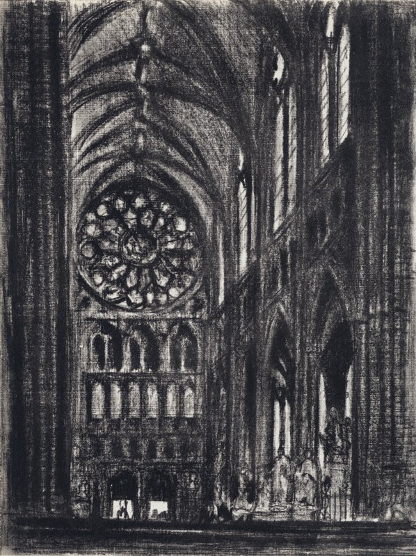 Het Transept, Westminster door Joseph (after) Pennell