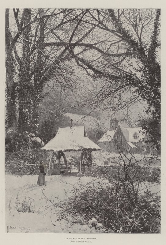 Kerstmis bij de Lych-Poort door Joseph Holland Tringham